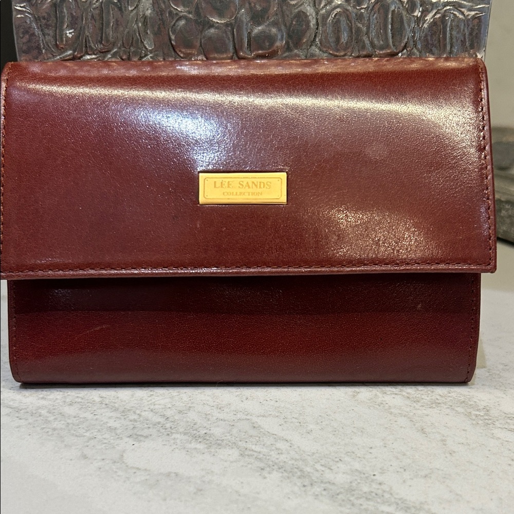Lee Sands Genuine Water Buffalo Brown Leather wallet- NWOT